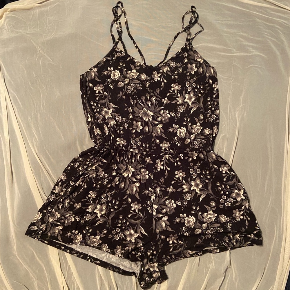 Black Floral AE Romper
